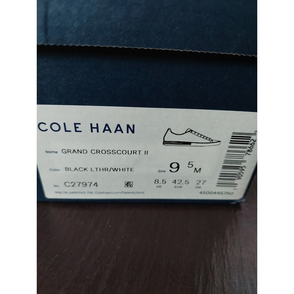 Cole Haan Men's Grand Crosscourt II Black Leather Sneakers US 9.5M NEW! C27974 - Picture 8 of 10